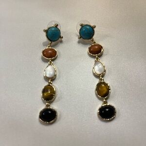 Elegant Multi-Stone Drop Earrings